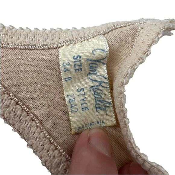 Vintage 70s Van Raalte for Gimbel's Coquette Soft Beige Wireless Bra Size 34B - Picture 6 of 8